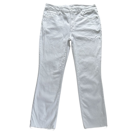 Good American White Straight Leg Raw Hemline Jeans Womens 12/31 - Picture 2 of 10